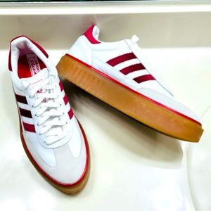 ADIDAS Women’s Platform Point Toe Sneakers Wht /Burgundy Size 7